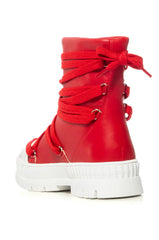 Richie Red Lace Tied Sneaker