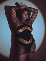 Take Charge Plus Fishnet Dress