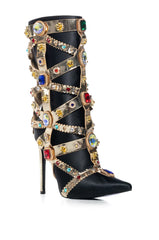 Azalea Wang Martinez Embellished Bootie In Black