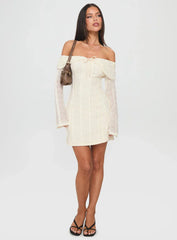 Colettie Long Sleeve Mini Dress Cream