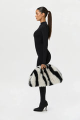 Faux Fur Animal Print Purse