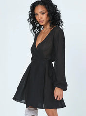 Chiara Long Sleeve Mini Dress Black