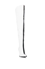 Azalea Wang Neapolitan Black And White Two Toned Boot